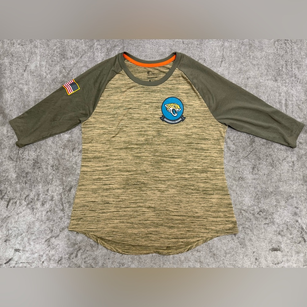 Jacksonville Jaguars SALUTE TO SERVICE Military Green Nike 1/2 Sleeve Tee XL